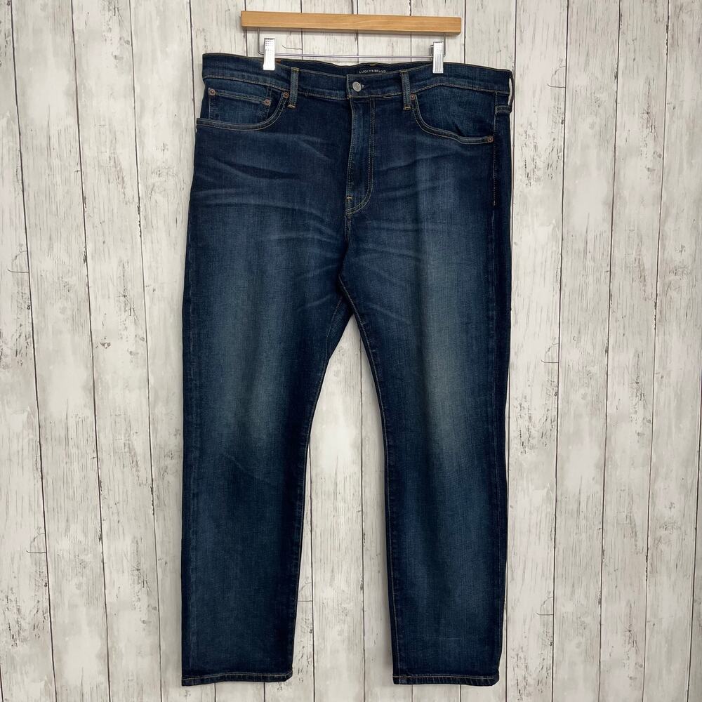 Lucky Brand 121 Slim Straight Dark Wash Cotton Basic Denim Jeans 38x30